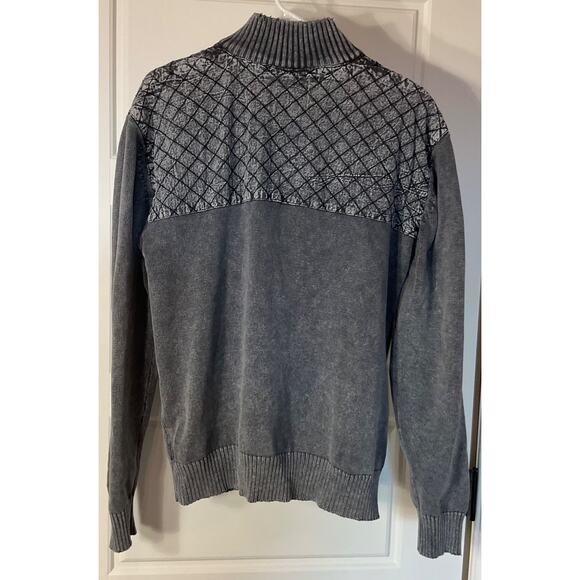 Buckle Black Label Full Zip Sweater Jacket Quilted Mottled Gray Mock Neck XL - Picture 4 of 9
